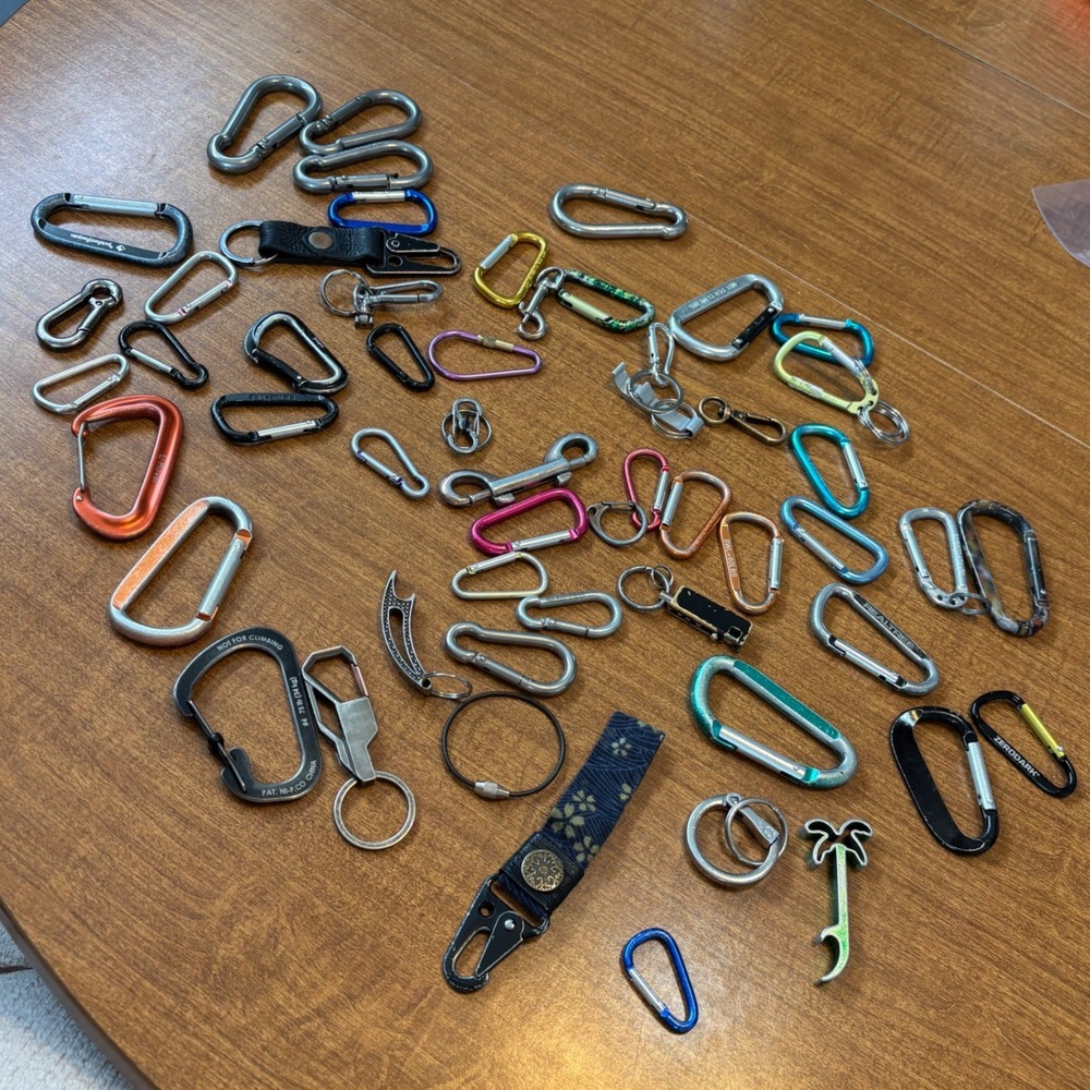 Mixed Color Aluminum Carabiner Key & Card Holder Set